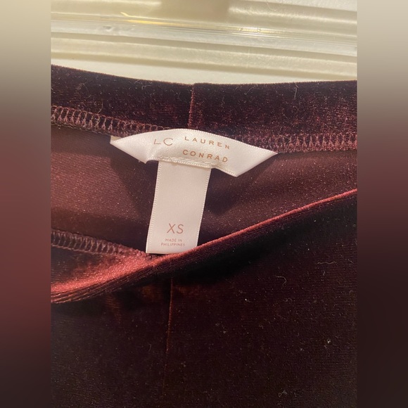 Like New! LC Lauren Conrad Burgundy Velvet Leggings - Picture 3 of 4